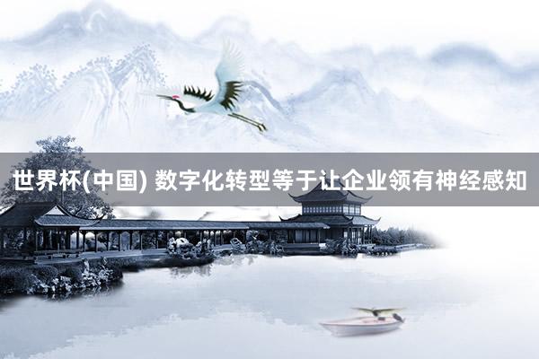 世界杯(中國) 數字化轉型等于讓企業領有神經感知