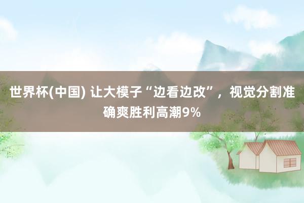 世界杯(中國) 讓大模子“邊看邊改”，視覺分割準確爽勝利高潮9%