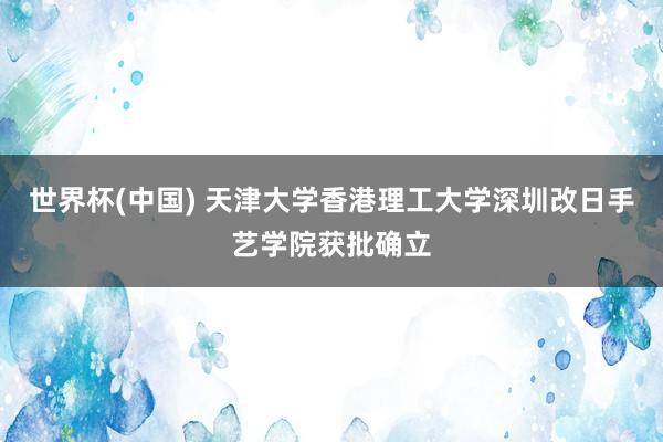 世界杯(中國) 天津大學香港理工大學深圳改日手藝學院獲批確立